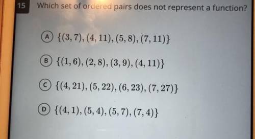 Which set of order pairs does not represent a function