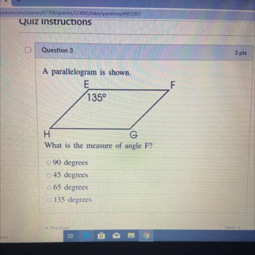 What is the measure of angle F?
