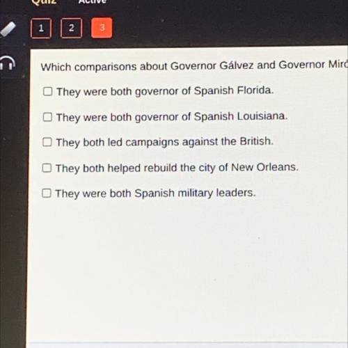 Which comparisons about Governor Galvez and Governer Miro are correct? Check all that apply.