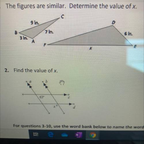 The figures are similar, determine the value of x
plz show work!