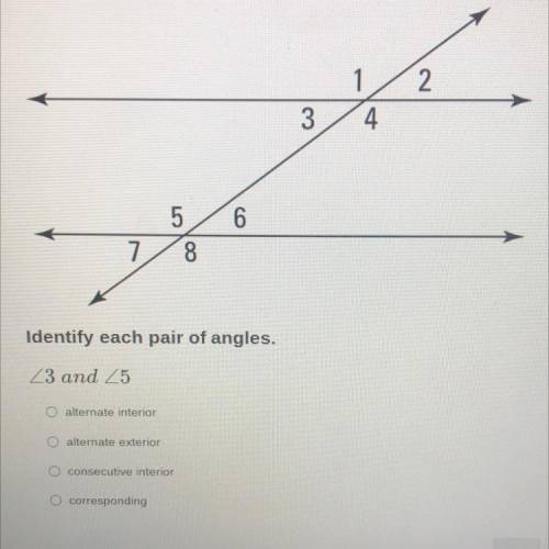Indenting each pair of angles 3 and 5
