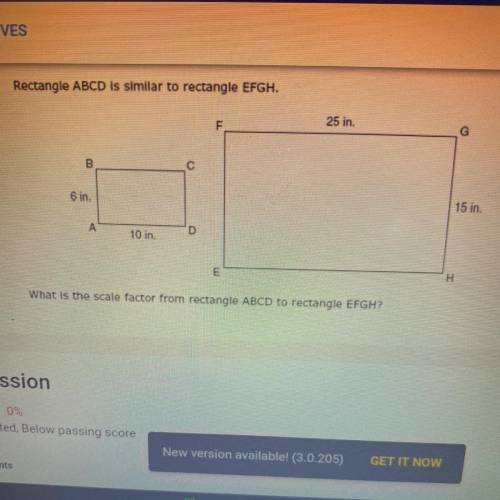 PLSSS HELP :)

Rectangle ABCD is similar to rectangle EFGH.
25 in.
What is the scale factor from r