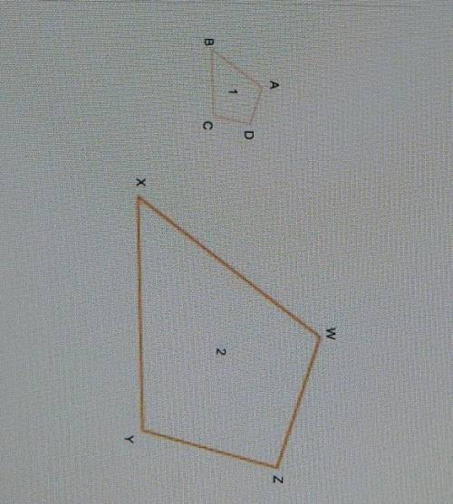 If shape 1 is scaled copy of shape 2,what side corresponds to side AB?