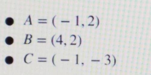 The coordinates of three points in the plane are given below. What is the point of the line through