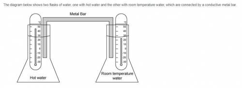 When initially set up, in which direction does the thermal energy between the flasks flow?

A 
The