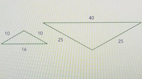 Find the scale factor of the small triangle to the large triangle