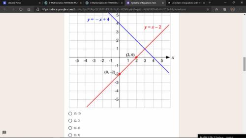 I need help A system of equations with one solution will have lines that... *

4 points
never inte