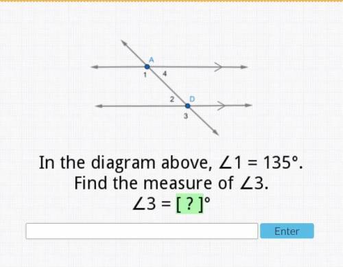 Find the measurement of angle 3 in the diagram above.
