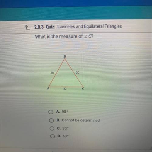 What is the measure of angle C