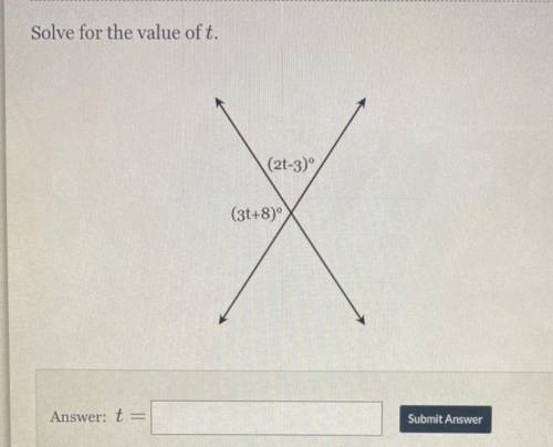 Solve for the Value of t? Okay I know that I have to solve the problem first but I’m confused