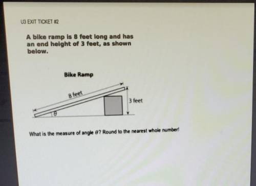 What is the measure of angle 0? Round to the nearest whole number