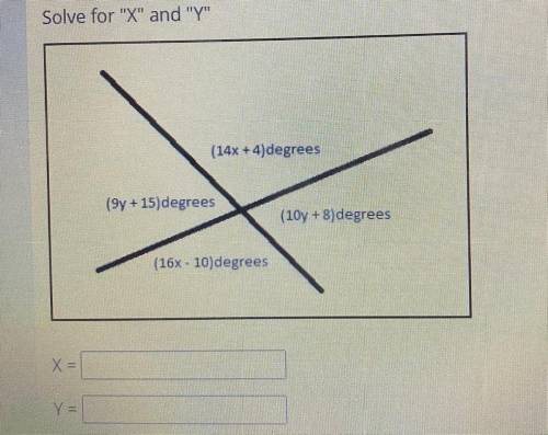 Help me please solve for x and y