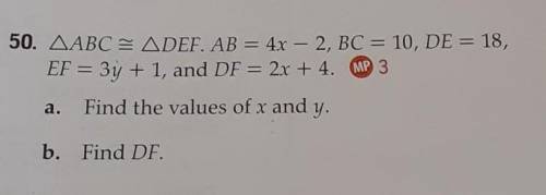 Find the value of x and y.find DF