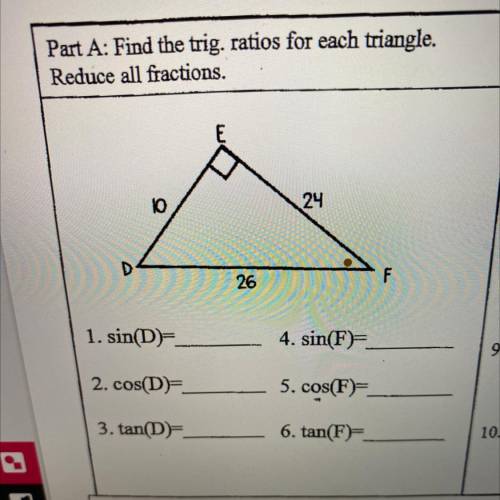 Find the trig ratios please help!!these are my last points