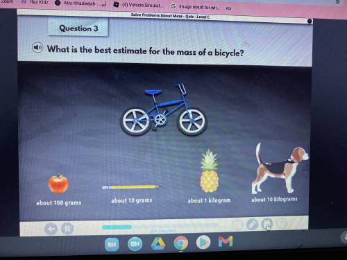 What is the best estimate for the mass of a bicycle