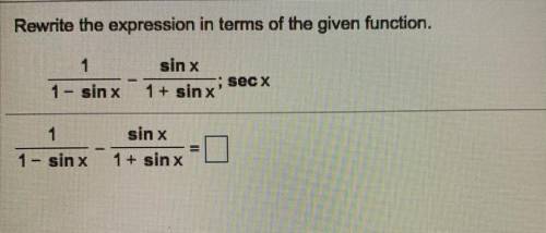 Rewrite the expression in terms of the given function.