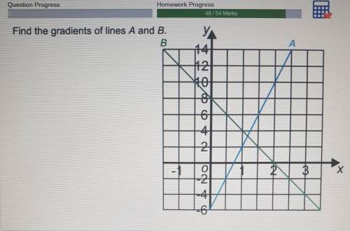 Find the gradients of lines A and B. NEED ASAP