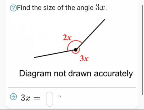 Find the size of the angle 
3
x
.