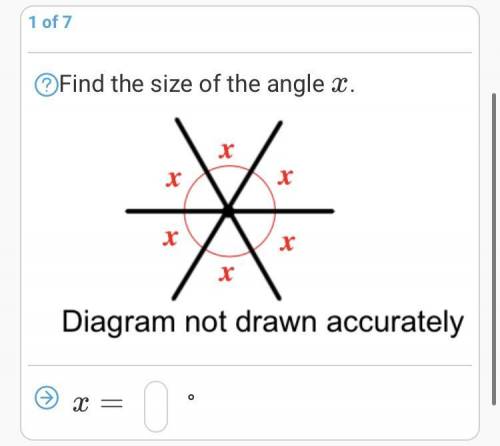 Find the size of the angle x