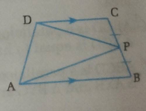 13. In the trapezium ABCD. AB parell to DC and P is the mid-point of BC

Prove that Area of APD= -