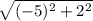 \sqrt{(-5)^2 + 2^2}