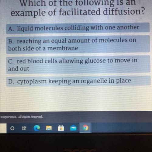 Which of the following is an example of facilitated diffusion?