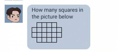How many squares in the picture?
 Not 28, 26, or 20, apparently...