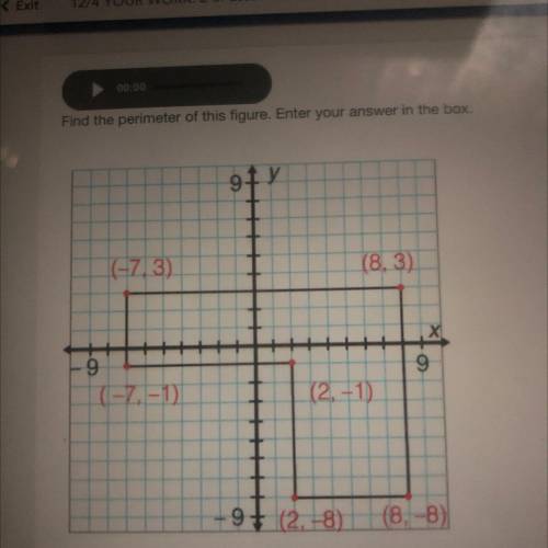 Find the perimeter of the figure. Enter your answer in the box￼
