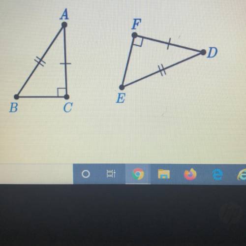 Are triangles ABC and DEF congruent? Explain.