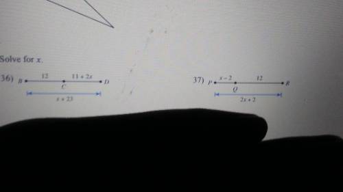 It says Solve for x on this line
