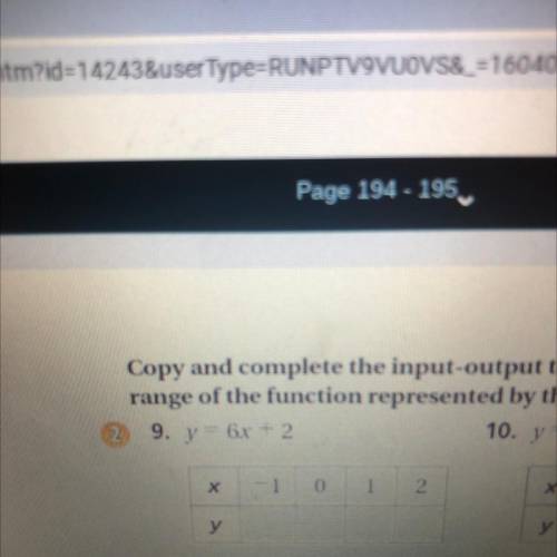 Copy and complete the input- output table for the function please help fast