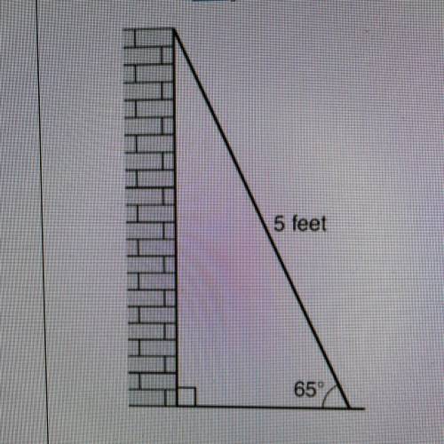 To the nearest tenth of a foot, what is the distance from the wall to the base of the ladder?