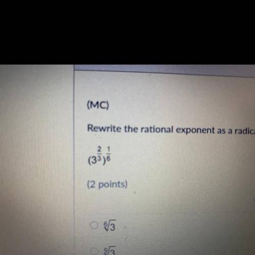 Rewrite the rational exponent as a radical expression.