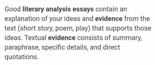 What do literacy analysis essays use as proof for a writers claim