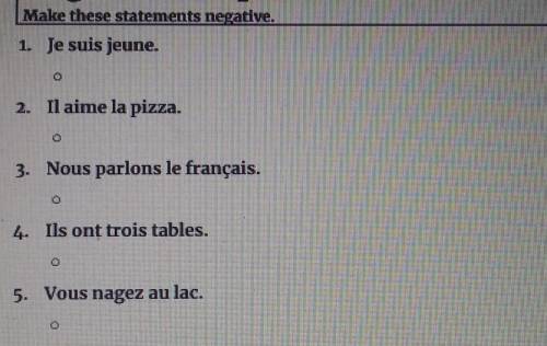 French. make these statements negative.