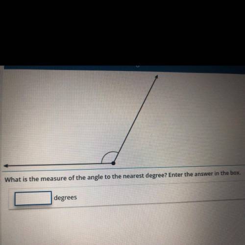 What is the measure of the angle to the nearest degree?
