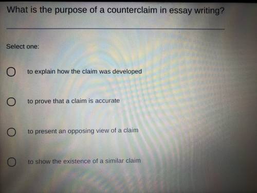 What is the purpose of a counterclaim in essay writing?