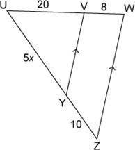 PLEASE HELP GEOMETRY!

Solve for x.
A) 
10
B) 
5
C) 
8
D) 
14