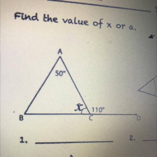 What’s the value of x or a