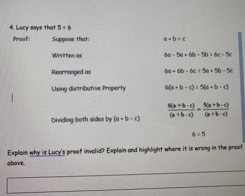 Help me on this math assignment. I have to find the error in lucy’s proof and explain the error