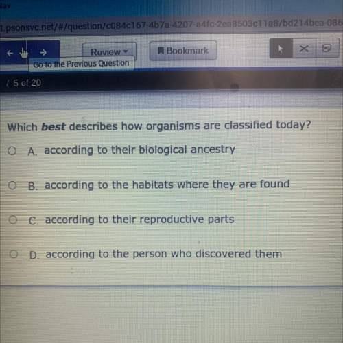 Which describes how organisms are classified today?