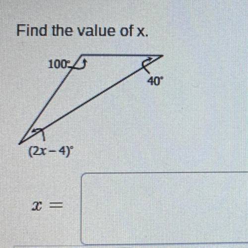 Find the value of x. 
15 points !