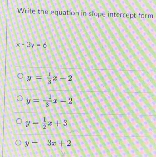 Write the equation in slope intercept form?!?