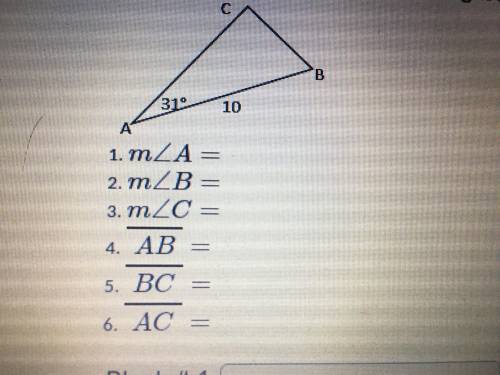 Solve the following triangle. Round to the nearest tenth if necessary.