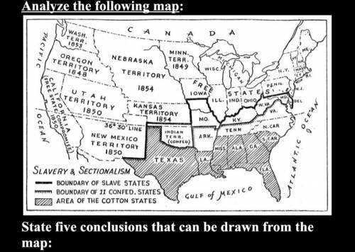 State five conclusions that can be drawn from this map