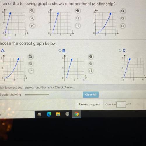 Which of the following graphs shows a proportional relationship?