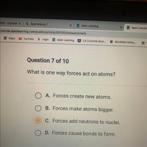 What is one way forces act on atoms?