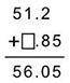 When adding 51.2 to a certain number, the sum is 56.05, as seen below. What number should go in the