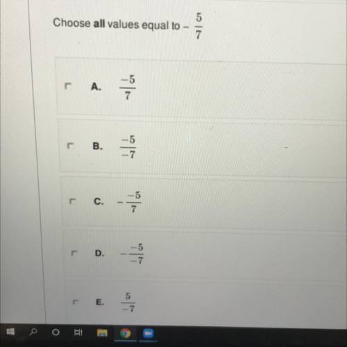 Choose all the values equal to -5/7