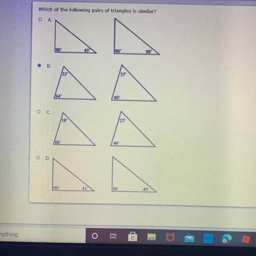 Which of the following triangles are similar?